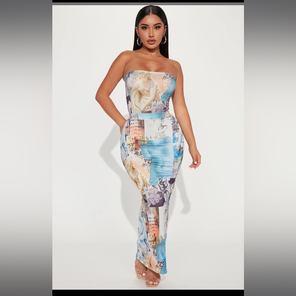 Well Traveled Skirt Set Blue Combo